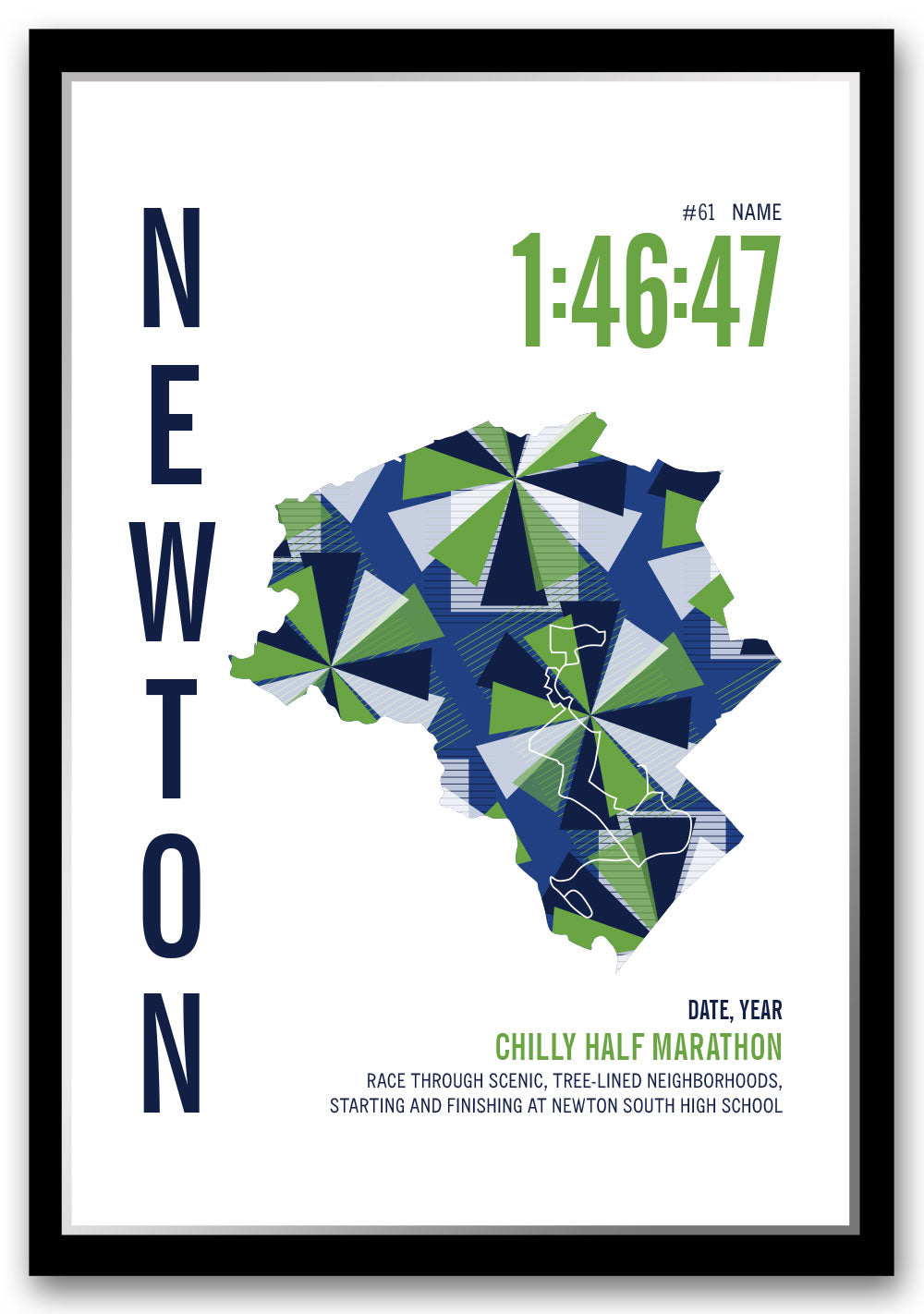 Chilly Half Marathoner Map - Run Ink