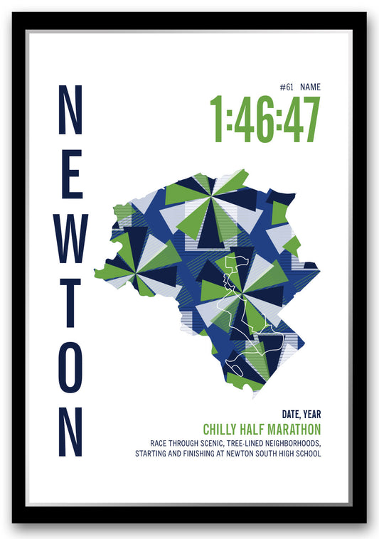 Chilly Half Marathoner Map - Run Ink