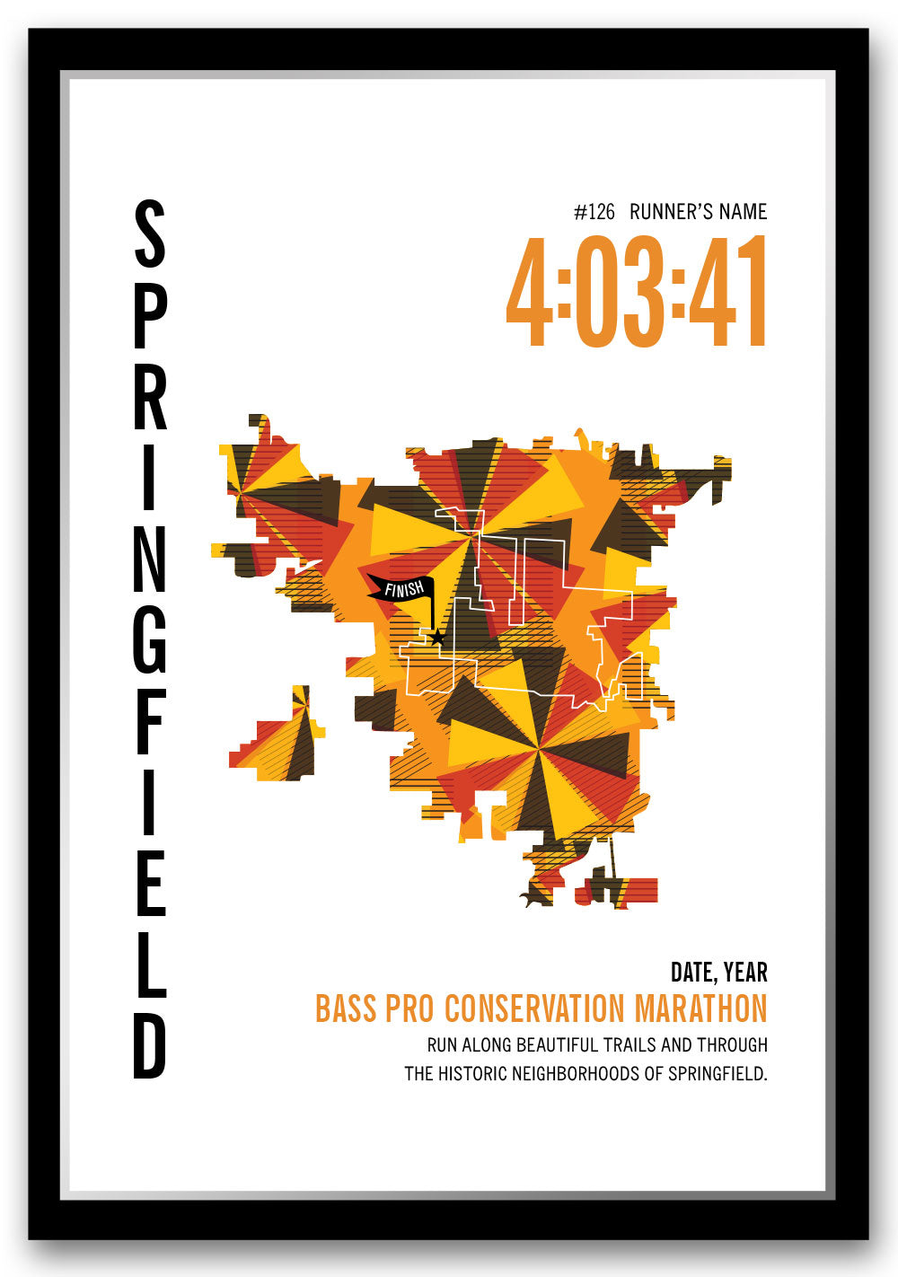 Conservation Marathoner Map - Run Ink