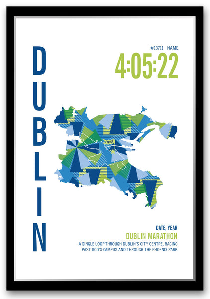 Dublin Marathoner Map - Run Ink