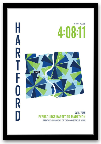 Hartford Marathoner Map - Run Ink
