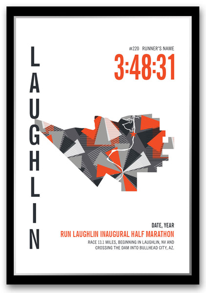 Run Laughlin Inaugrial Half Marathoner Map - Run Ink