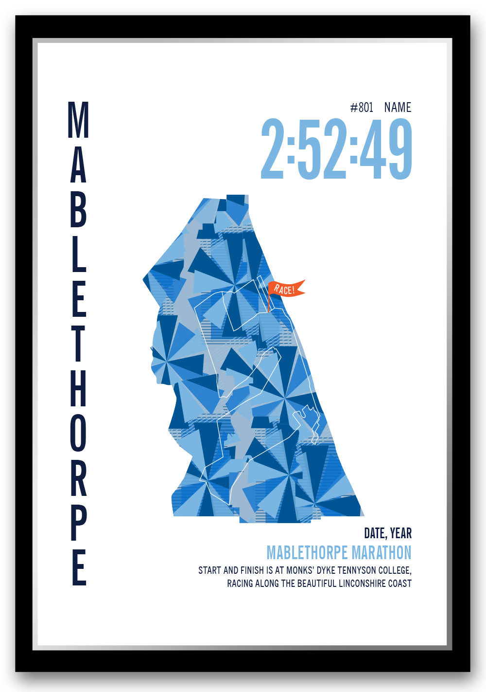 Mablethorpe Marathoner Map - Run Ink