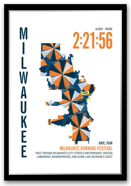 Milwaukee Running Festival Marathoner Map - Run Ink