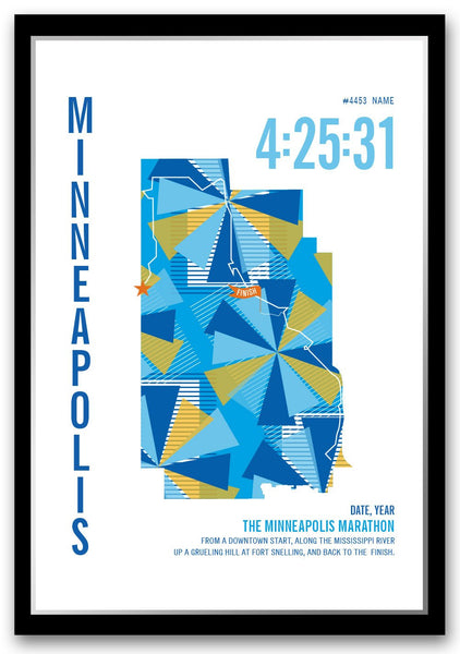 Minneapolis Marathoner Map - Run Ink