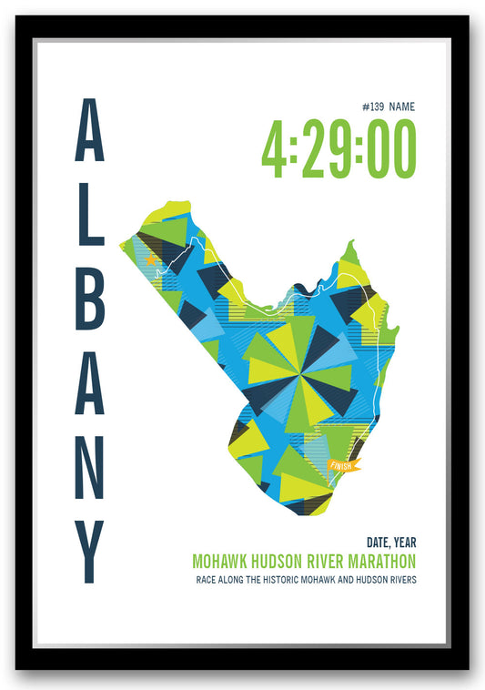 Mohawk Hudson River Marathoner Map - Run Ink