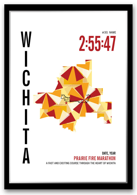 Prairie Fire Marathoner Map - Run Ink