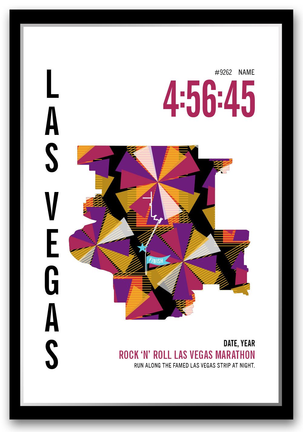 RNR Las Vegas Marathoner Map - Run Ink