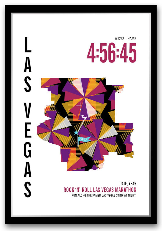 RNR Las Vegas Marathoner Map - Run Ink