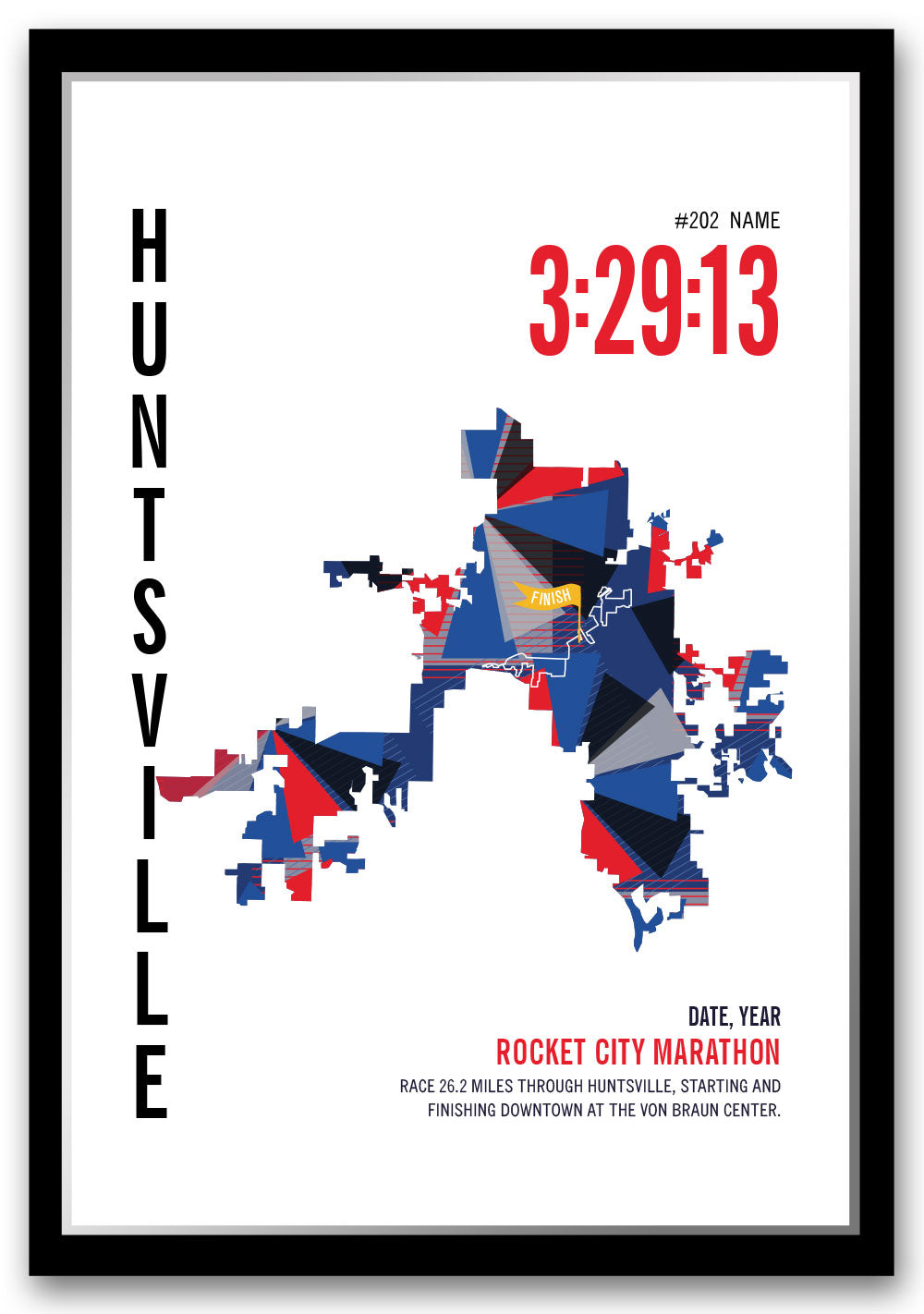 Rocket City Marathoner Map - Run Ink