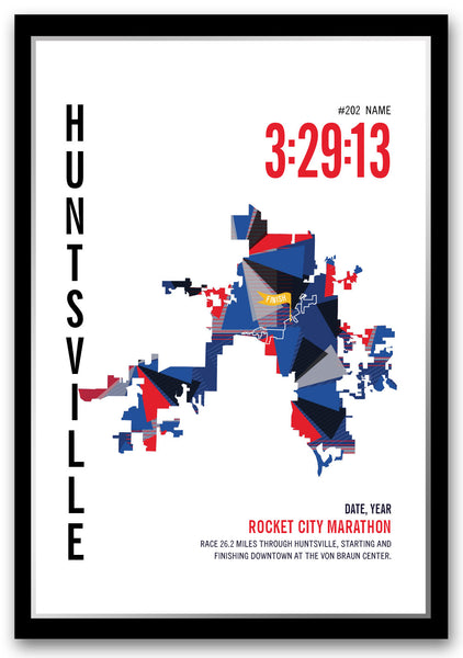Rocket City Marathoner Map - Run Ink