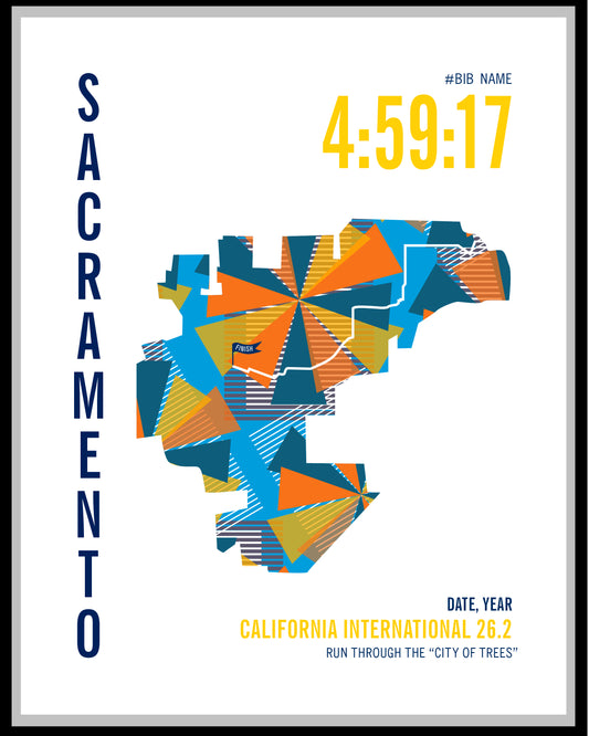 California International City Race Map Marathon Poster