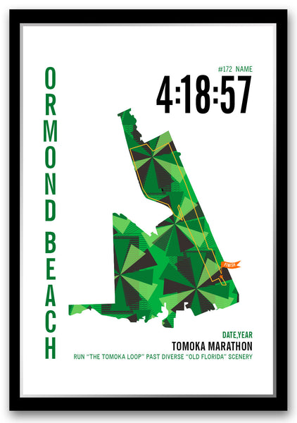Tomoka Marathoner Map - Run Ink