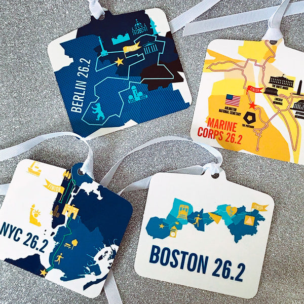 Boston 26.2 Marathoner Course Map Ornament