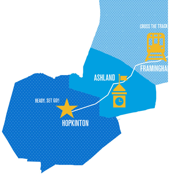 Boston 26.2 Marathoner Course Map Poster